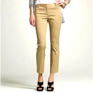 J. CREW Cafe Capri Mid-Rise Brushed Chino Ankle Pants 100% Wool size 4